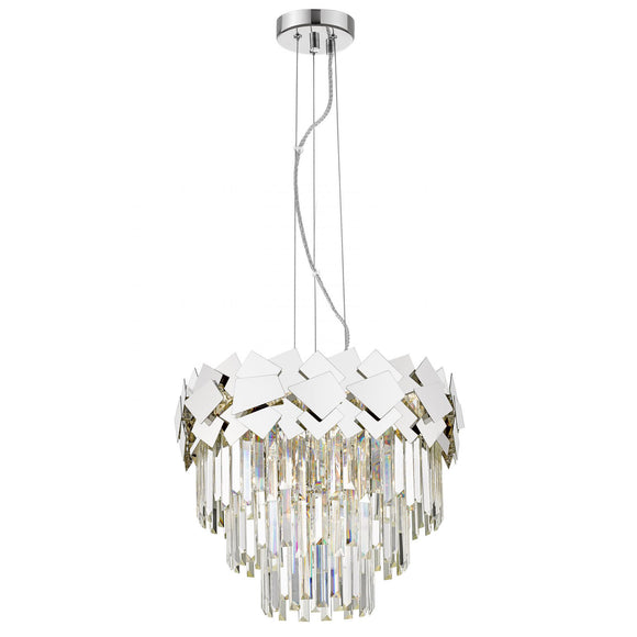 6 Light Pendant Crystal fitting with Chrome Laser cut  (0268CEL06CH)
