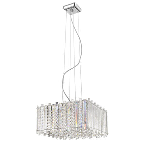 5 Light Square Pendant Crystals Ceiling Fitting Polished Chrome - Large (0268CLA05LCH)