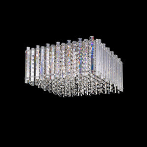 4 Light Square Flush Crystals Ceiling Fitting Polished Chrome - Medium (0268CLA04MPLCH)