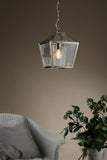 1 Light Pendant Indoor Lantern Antique Brass and Clear Glass (0183CHU0175)