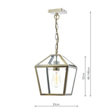 1 Light Pendant Indoor Lantern Antique Brass and Clear Glass (0183CHU0175)