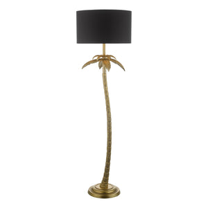 1 light Floor Lamp Gold complete with Black shade (0183COC4935)