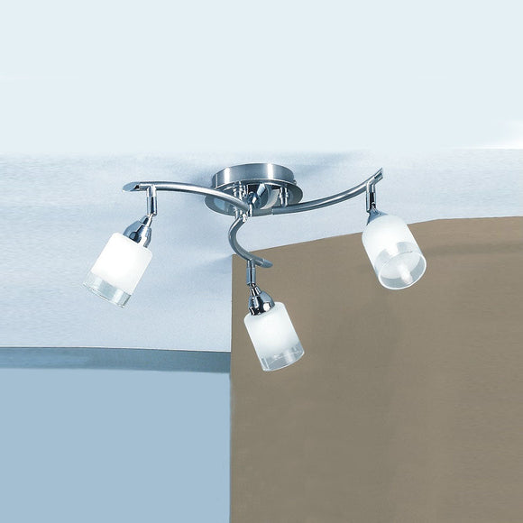 3 Light semi flush adjustable ceiling light - Satin Silver (0194CAMDP40023)