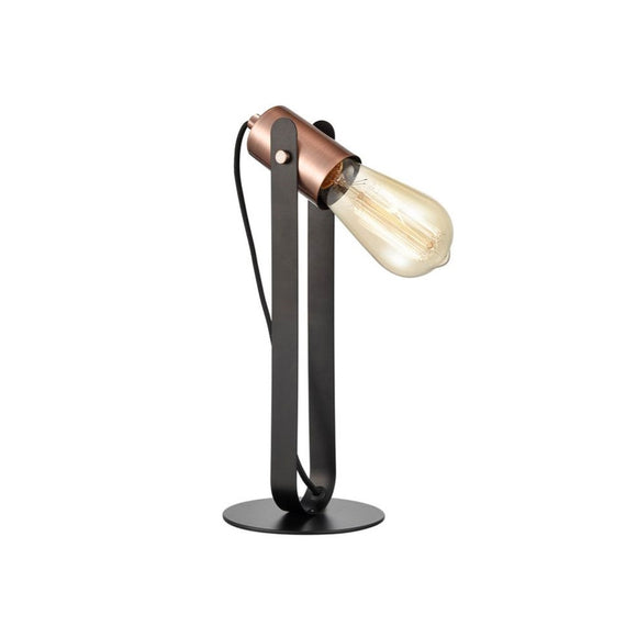 1 Light Spotlight Table Lamp in Matt Black with Brushed Copper Finish (0194DEBTL200)