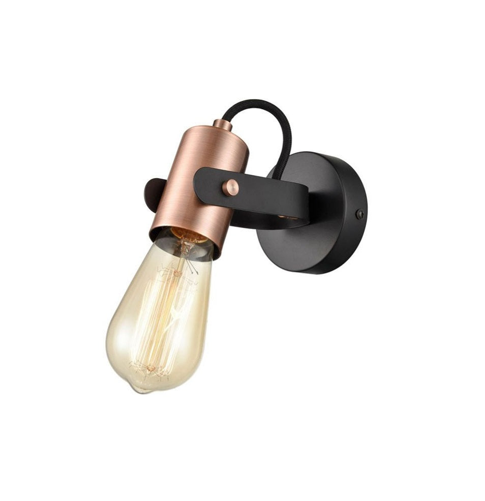 1 Light Spotlight Fitting in Matt Black with Brushed Copper Finish (01 ...