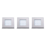 Set of 3 Stainless Steel Square LED Plinth Lights (071110080)