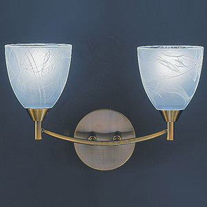 2 light Wall Light Antique Brass with alabaster glass (0194EMM21052)