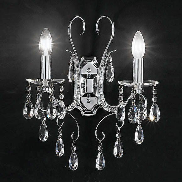 2 wall light in Polished Chrome with crystals (0194BROFL21562)