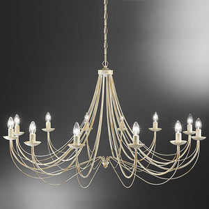 12 light Chandelier in Cream Ironwork and hand painted Gold (0194PHIFL217212)