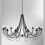 12 light Chandelier in Satin Black Finish Ironwork (0194PHIFL217312)