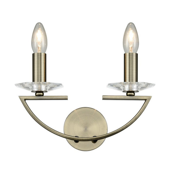 2 Light Wall Bracket in Bronze Finish with a Crystal Glass Sconces (0194ARTFL22422)