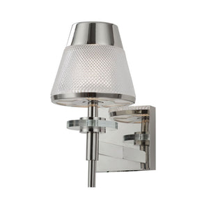 1 light Wall Light in Polished Chrome with textured glass (0194CONFL23791)