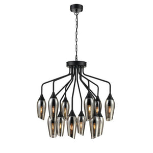 12 Light Smoked glass chandelier (0194TAPFL242012345)