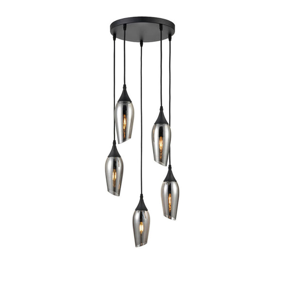 5 Light Smoked glass cluster pendant  (0194TAPFL24205345)
