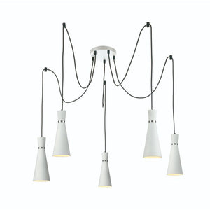 5 Light Cluster Pendant - Satin white with chrome accent  (0194HAP24305)