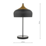 2 Light table lamp Wood Black (0183GAU4222)