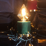 Green Velvet Table Lamp with Gold Finish (1542JUD1015)