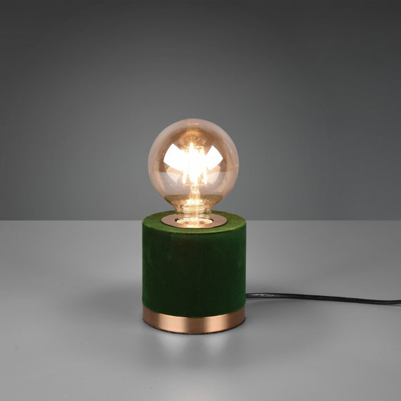 Green Velvet Table Lamp with Gold Finish (1542JUD1015)