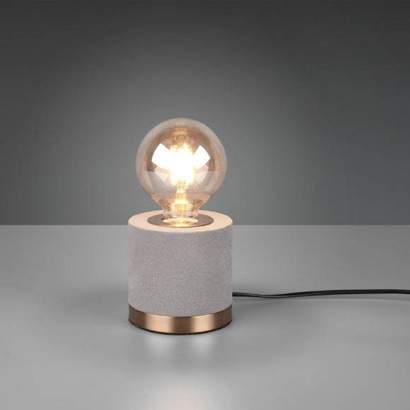 Grey Velvet Table Lamp with Gold Finish (1542JUD1011)