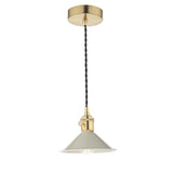 1 Light Pendant Natural Brass with Cashmere Shade (0183HAD014006)