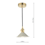 1 Light Pendant Natural Brass with Cashmere Shade (0183HAD014006)
