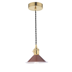 1 Light Pendant Natural Brass with Umber Shade (0183HAD014008)