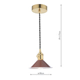 1 Light Pendant Natural Brass with Umber Shade (0183HAD014008)