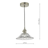 1 Light Pendant Antique Chrome with Flared Glass Shade (0183HAD016104)