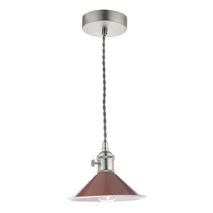 1 Light Pendant Antique Chrome with Umber Shade (0183HAD016108)