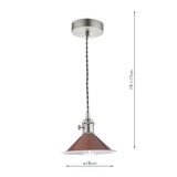 1 Light Pendant Antique Chrome with Umber Shade (0183HAD016108)