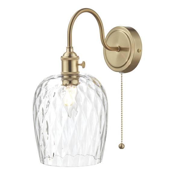 Wall Light Brass with Dimpled Glass Shade (0183HAD074003)