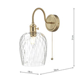 Wall Light Brass with Dimpled Glass Shade (0183HAD074003)