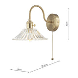 Wall Light Brass with Clear Flared Glass Shade (0183HAD074004)