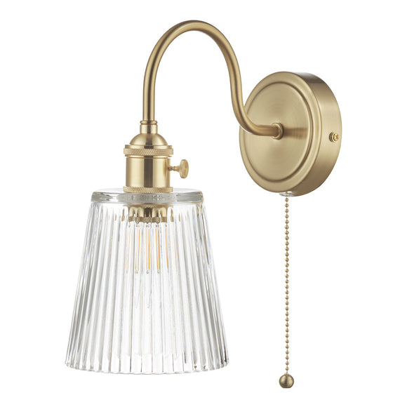 Wall Light Brass with Clear Ribbed Glass Shade (0183HAD074005)