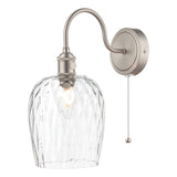 Wall Light Antique Chrome with Clear Dimpled Glass Shade (0183HAD076103)
