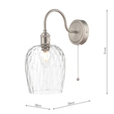 Wall Light Antique Chrome with Clear Dimpled Glass Shade (0183HAD076103)