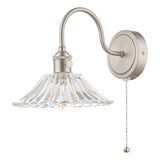 Wall Light Antique Chrome with Clear Flared Glass Shade (0183HAD076104)