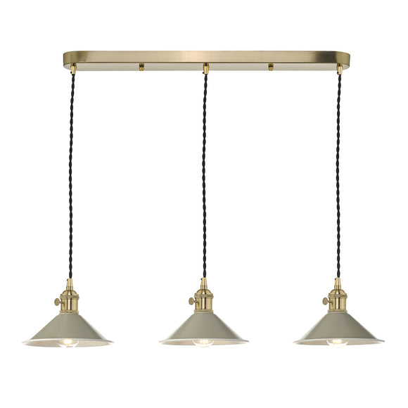 3 Light Brass Suspension with Cashmere Shades (0183HAD364006)