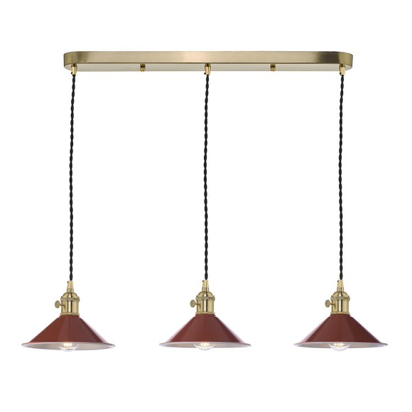 3 Light Brass Suspension with Umber Shades (0183HAD364008)