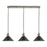 3 Light Antique Chrome Suspension with Antique Pewter Shades (0183HAD366102)