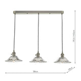 3 Light Antique Chrome Suspension with Flared Glass Shades (0183HAD366104)