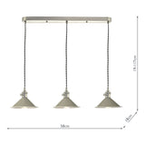 3 Light Antique Chrome Suspension with Cashmere Shades (0183HAD366106)