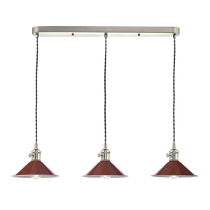3 Light Antique Chrome Suspension with Umber Shades (0183HAD366108)