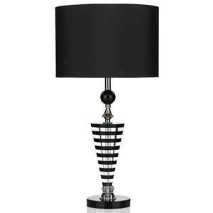 Monochrome Table Lamp Black/Clear Crystal Complete With Black Shade (0183HUD4222)