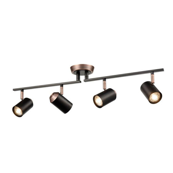 4 light bar spotlight matt black / brushed copper (0194HOLSPOT9064)