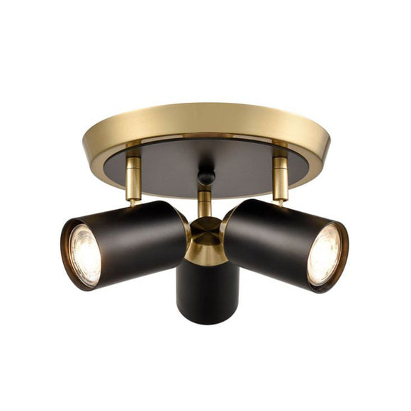 3 light round spotlight matt black / brushed brass (0194HOLSPOT9103)