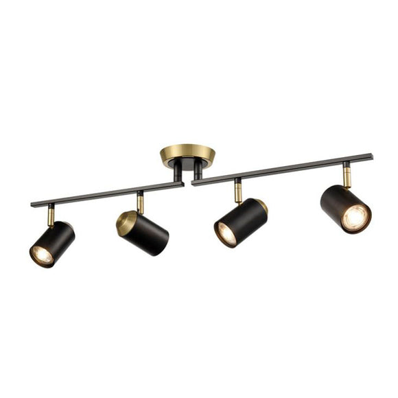 4 light bar spotlight matt black / brushed brass (0194HOLSPOT9104)