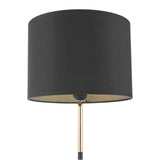 1 Light table lamp Black and copper complete with black shade (0183KEL4264)