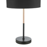 1 Light table lamp Black and copper complete with black shade (0183KEL4264)