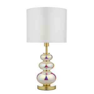 Table Lamp Iridescent Glass With Shade (0183KIA4255)